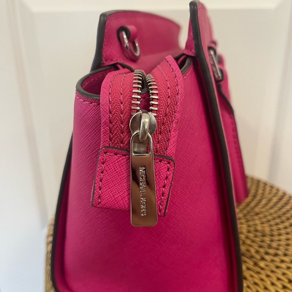 Michael Kors Selma Saffiano Pink Leather Medium Satchel Bag - Picture 5 of 8